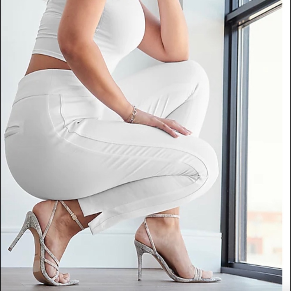 H&M white side zipper pants size 8